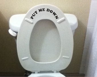 トイレの便座リマインダー用「Put Me Down」ステッカーデカール - 便座を下げてください - 男の子のおしっこトレーニング用ホームデコレーションデカール - パーティー
