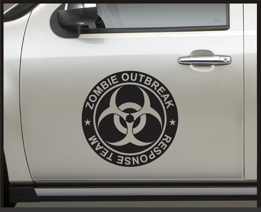 Zombie Outbreak Aufkleber 19x18cm - Auto, Motorrad & Kühlschrank Dekor