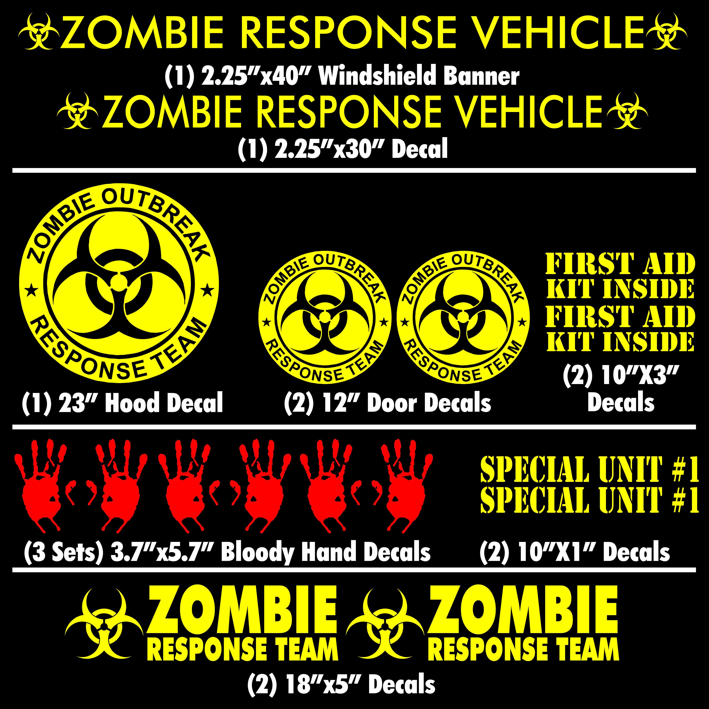 Zombie Outbreak Response Team Sticker Variety Pack- 17 Stickers ...