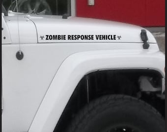 Zombie Response Vehicle - Sticker Set for jeep Wrangler, Decal fender graphics, Walking Dead, TWD, Zombie Apocalypse Decal - 1.3&quot;x20&quot;