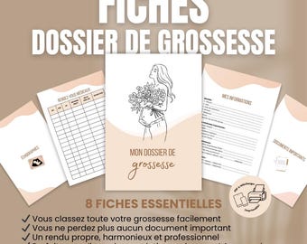Utskrivbar PDF-graviditetsfil – A4-graviditetsorganisatör – Graviditetsuppföljningsblad – Blivande mamma – Graviditetsplanerare