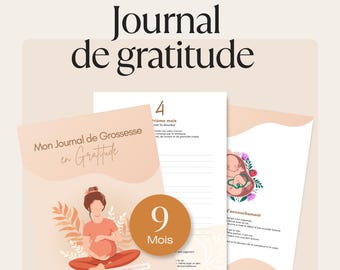 Graviditetsdagbok för tacksamhet i PDF-format – Utskrivbar journal för blivande mammor – Graviditetsjournal för välbefinnande – Känslor och minnen
