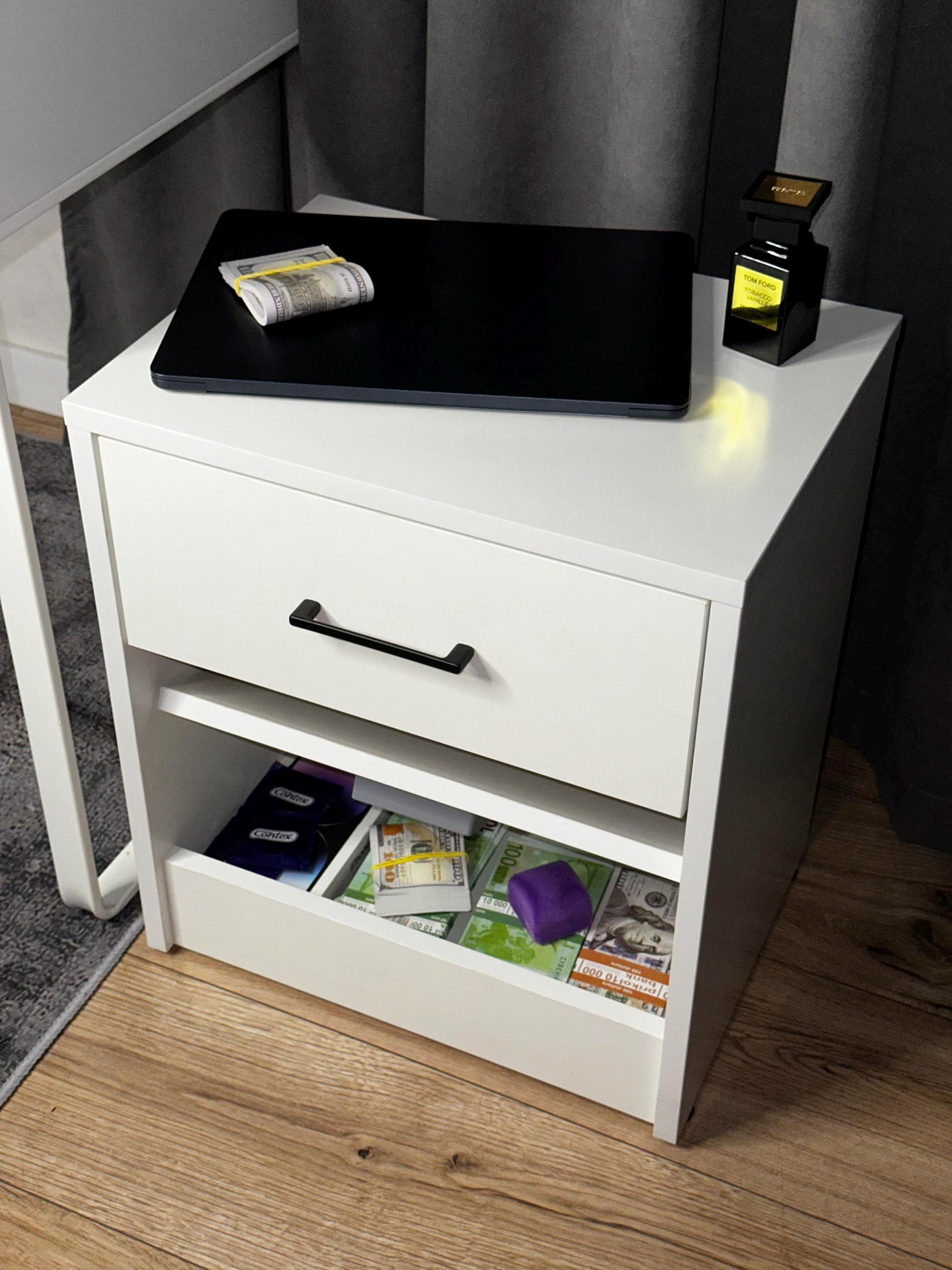 Top Table de chevet JILI - Petite Armoire chambre 40 x 30 x 50 cm