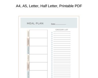 Planificateur de repas hebdomadaire simple avec liste de courses