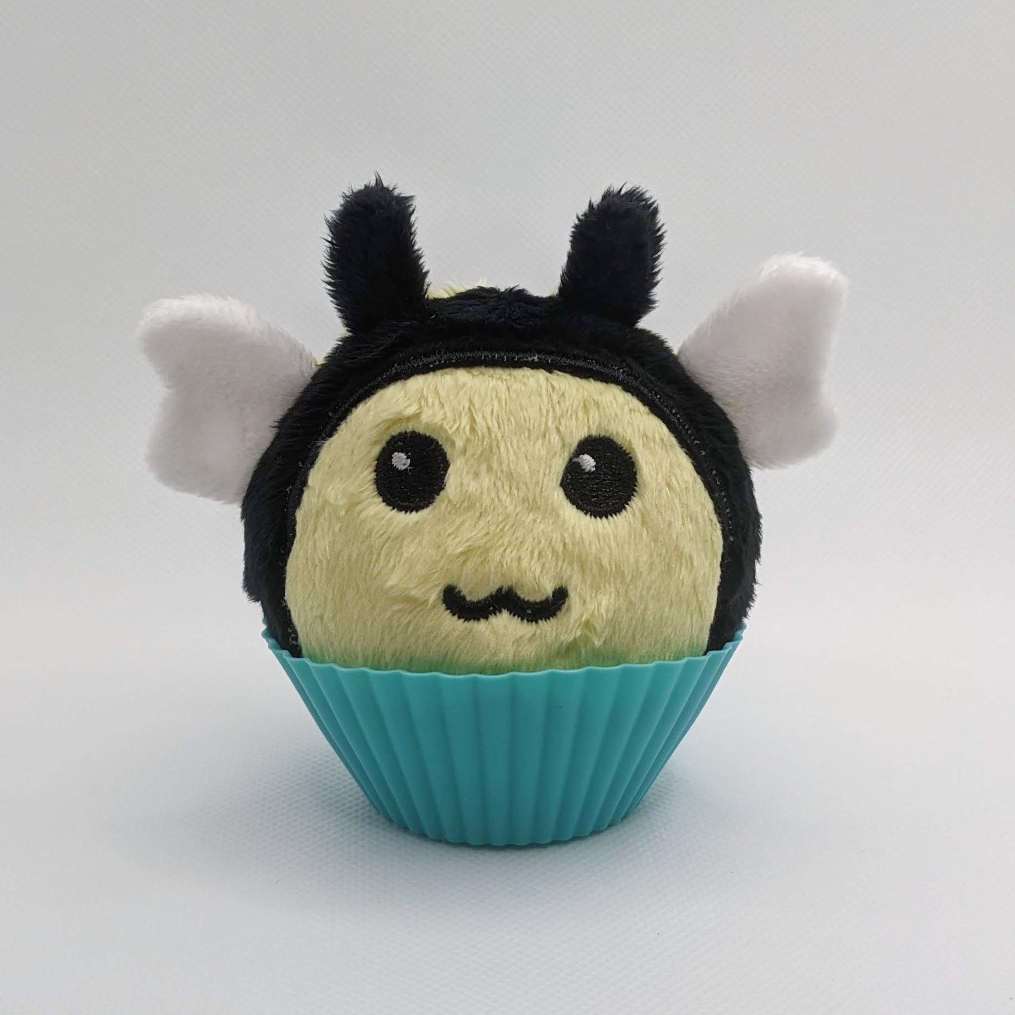 Bee Cupcake Mochi Plushie, Soft Toy, Kids Stuffed Toy Handmade From Minky 