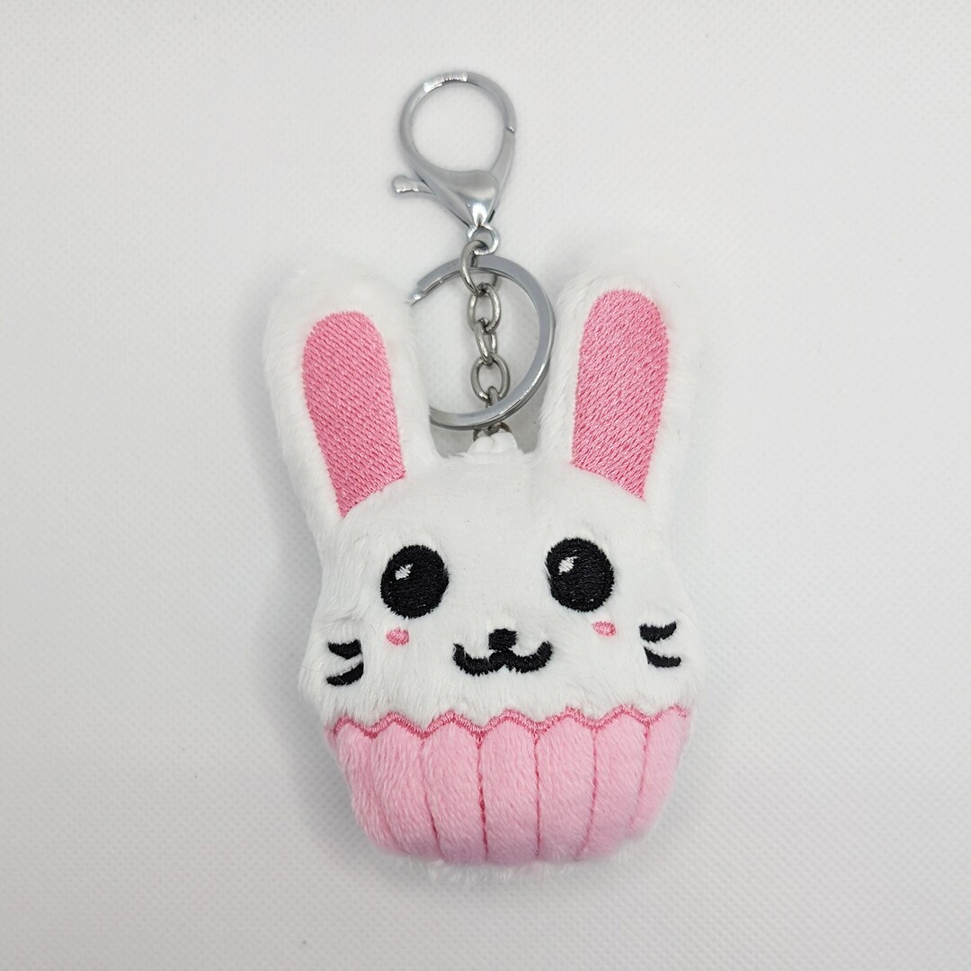 Bunny Rabbit Cupcake Plushie Keyring Soft Toy Bag Charm Handmade From ...