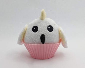 Cockatoo Cupcake Mochi Plushie, Soft Toy, Kids Stuffed Toy Handmade from Minky