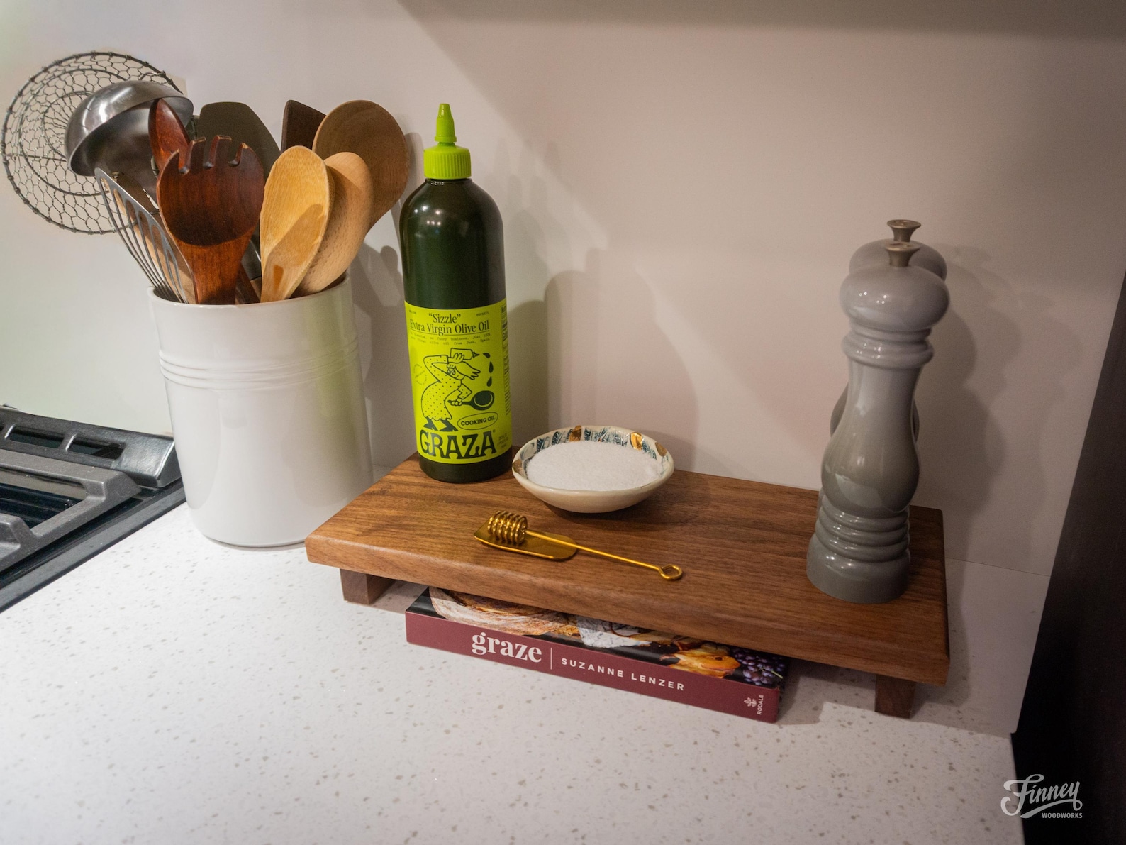 Handmade Hardwood Countertop Riser - Medium size , Walnut