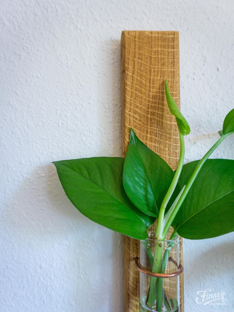 Willow | Wood Metal Propagation Station Bud Vase Wall Mounted Plant Decor image 10