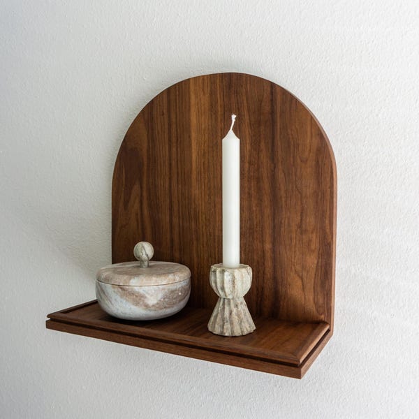 Franklin | Floating Shelf, Wall Nook Mounted Wood Display