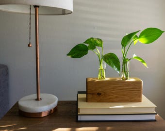 Ivy Wood Propagation Station & Bud Vase - Plant Cutting Display Stand Garden Decor
