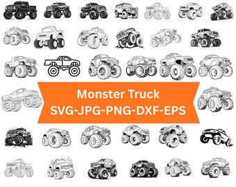 Monster Truck Svg Bundle, Offroad Car Svg, Monster Truck Vector, Monster Truck Shirt Svg, Road Svg Design, Cut Files For Cricut, Silhouette