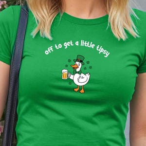 St. Patrick's Day Tipsy Duck babytröja, Y2K 90-tals kort skjorta