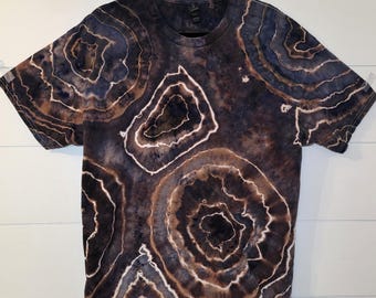XL Men's Ice Dyed Geode Tie Dye T-Shirt, Earth Tones