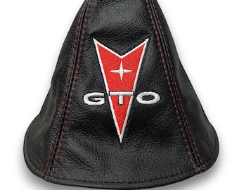 For Pontiac GTO 2004 2005 2006 Shift Boot Base Coupe Custom Embroidery Black Leather