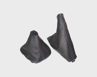 For BMW E36 1991-1999 Shift & E Brake Boot Real Cow Hide Leather TRI Stitch