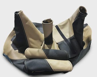 Für 97-04 CORVETTE C5 Neue Black & Tan 2-Ton-LEDER Interior Pieces Covers Set