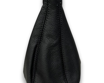 Schaltmanschettenabdeckung für Saab 93 9-3 2003 - 2012 Aus schwarzem Echtleder mit benutzerdefinierten Nähten