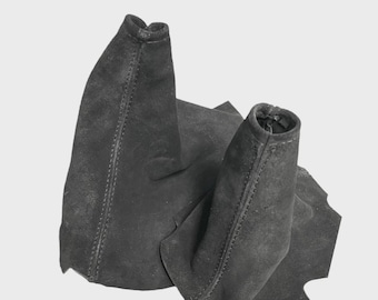 For CORVETTE C6 2005-2013 Black Stitch Uni Suede Shift & E-Brake Boot Cover