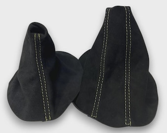 For BMW E36 E46 1991-2005 New Suede Shift & Handbrake Boot With Custom Stitching