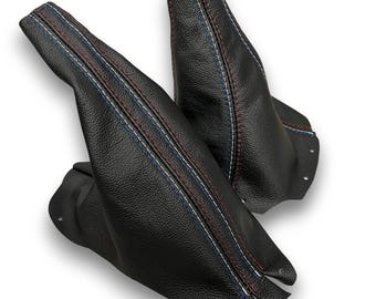 Für Ford mustang tunt cabochon 1994 - 2004 Shift ebrake Manschette echtes schwarzes Leder