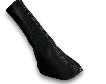 Parking E-brake boot Cover For Suzuki Samurai 1986 - 1995 Genuine Black Leather Custom Stitching