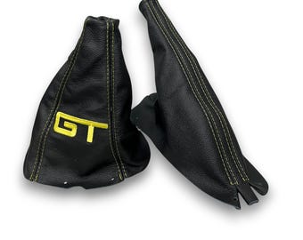 Embroidered GT Shift Parking Brake Boot For 94 -04 Ford Mustang Custom Stitching