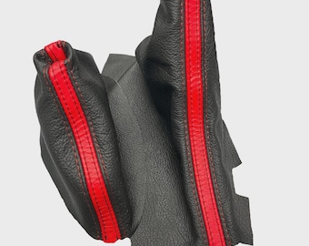 Torch Red & Black Vinyl Schalt und Feststellen Bremsmanschette Für Corvette C6 2005-2013