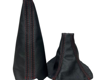 1992-2002 Compatible with Mazda Rx7 FD RX-7 Shift and E-brake Boot Black Genuine Leather