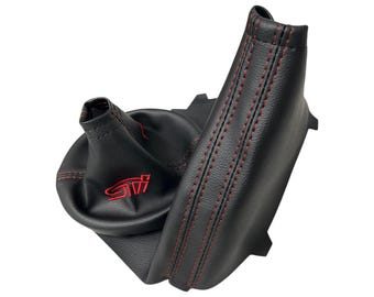 Shift E-brake Boot For Subaru WRX STI 2015 - 2021 Synthetic Leather Custom Stitch
