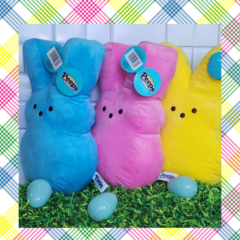 Large 15 Personalized Easter Peeps Plush/ Easter Basket Filler/ Bunny