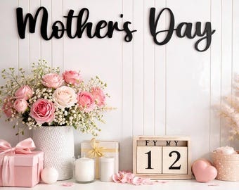 Letrero de pared 3D Feliz Día de la Madre, Letrero para mamá, Decoraciones para el Día de la Madre, Fondo para fiestas, Regalo personalizado para mamá, Letras grandes para pared