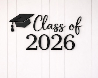 Letrero de graduación / Letrero de la clase de 2026 / Felicitaciones al graduado / Letrero de graduación con nombre personalizado / Decoración para fiesta de graduación / Fondo para fotos de graduación