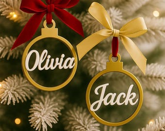 Adorno navideño personalizado con nombre • Adorno navideño personalizado • Adorno impreso en 3D • Regalo personalizado • Adorno con nombre • Decoración para árbol de Navidad