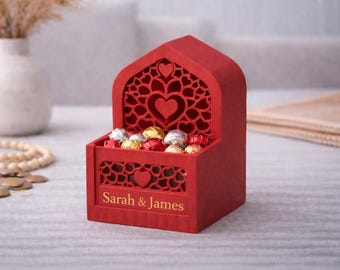 Caja de bombones personalizada para San Valentín: regalo con nombre y corazón