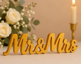 Letrero personalizado para la mesa de los novios – Decoración de boda personalizada – Letrero con nombre impreso en 3D – Decoración para la mesa de recepción – Regalo de aniversario