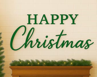 Letrero navideño personalizado para pared • Letrero navideño • Decoración navideña 3D personalizada • Letrero navideño familiar • Decoración festiva para pared