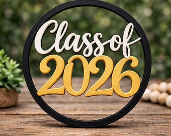 Letrero de la Clase de 2026, Accesorio para Fotos de Graduación, Decoración para Seniors de 2026, Decoración para Fiesta de Graduación, Letrero para Fiesta de Graduación