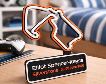 Expositor de escritorio de pista de F1: elige cualquier circuito. Adorno de pista de Fórmula 1 impreso en 3D. Regalo de automovilismo. Decoración para la cueva del hombre. Pista de la temporada 2026.