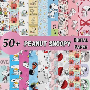 50 Cute Cartoon Beagle Digital Paper Bundle, Seamless Puppy Patterns, Cute Dog Scrapbook Paper JPG, Printable Cartoon Dog Background PNG
