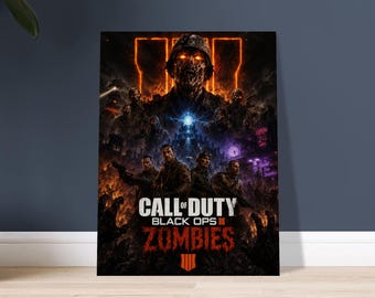 Póster de Call of Duty Black Ops III Zombies / Arte mural de Shadows of Evil / Decoración para sala de juegos / Regalo para gamers / Ilustración de BO3 Zombies