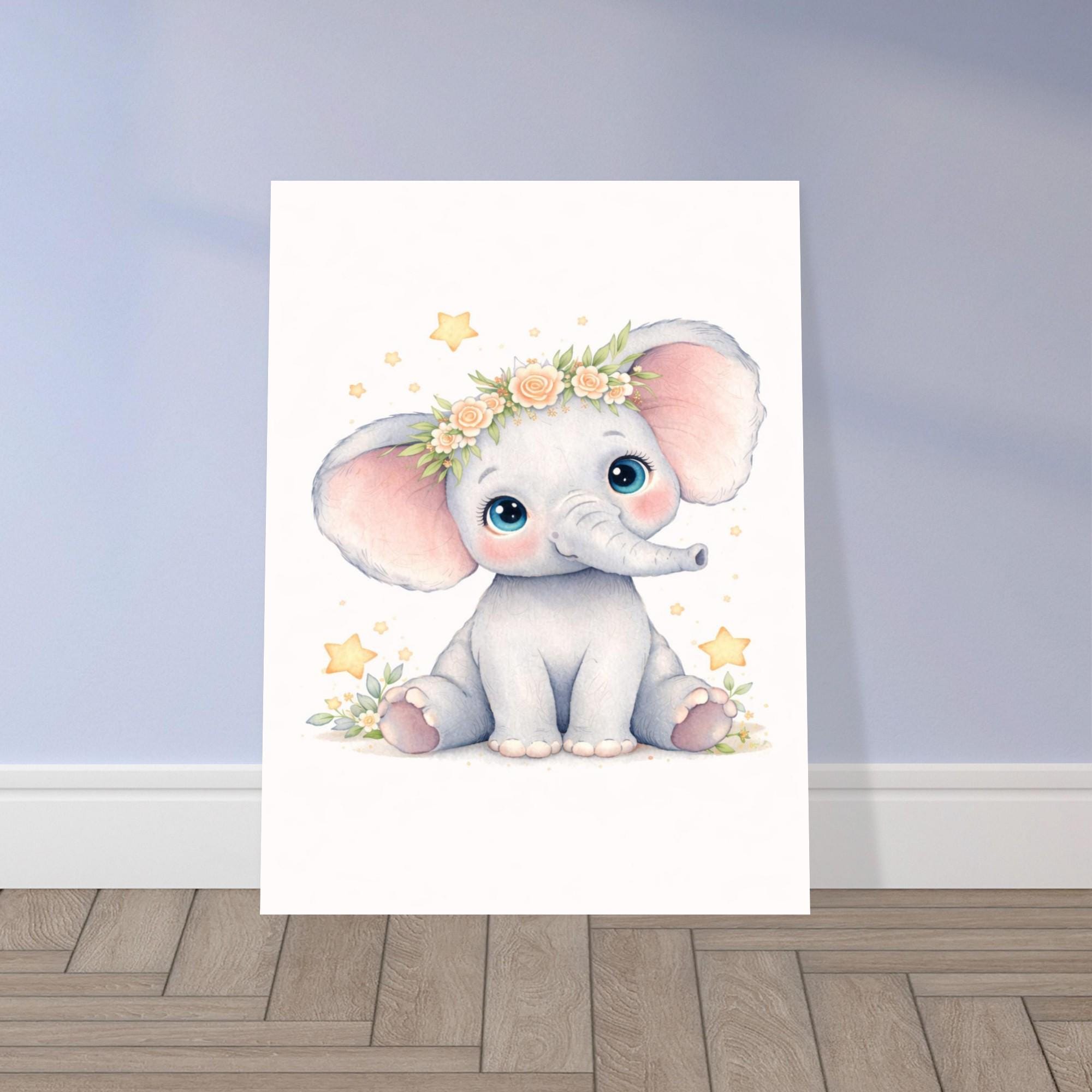 Baby Elephant Nursery Wall Art | Elephant Baby Room Decor | Watercolor ...