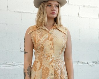 1960's Gold Lurex Shirtdress
