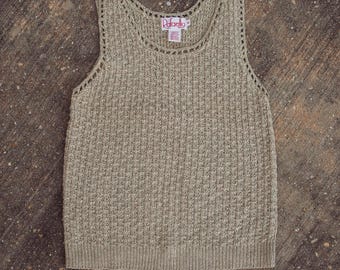 Vintage Sand Silk Blend Knit Tank