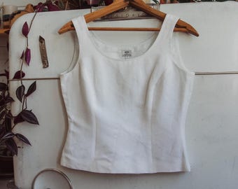Y2K Era Linen Blend Tailored Top