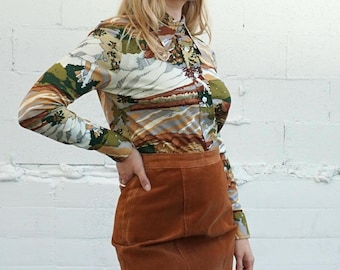 Caramel Suede Mini Skirt