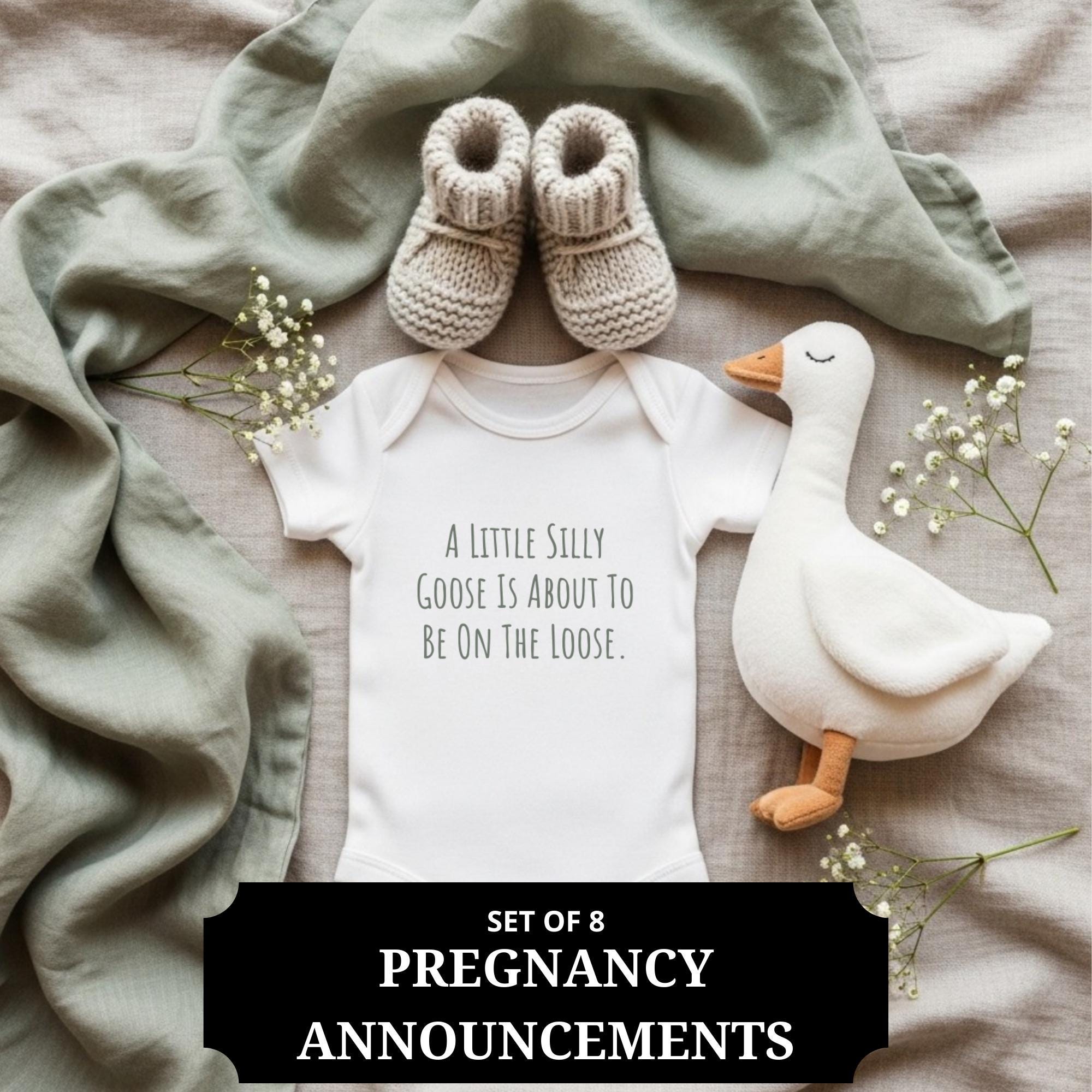 Silly Goose Pregnancy Announcement Template, Neutral Baby Announce ...