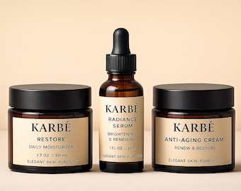 Trio Hautpflege-Bundle | Anti-Aging-Creme + Feuchtigkeitscreme regenerieren + Strahlenserum
