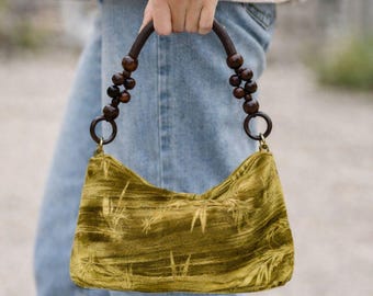 Patchwork Crescent Shoulder Bag, Retro 90s Boho Multicolor PU