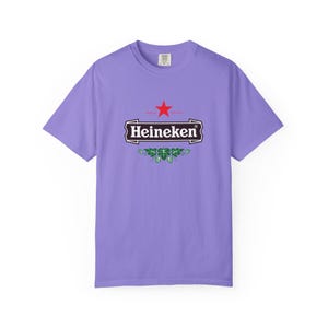 Camiseta con el logo de Heineken / Camiseta de marca de cerveza, camiseta unisex teñida en prenda. imagen 15